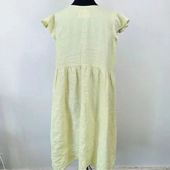 Abito Ruffle  Sleeve Linen Relaxed Fit Dress - Picture 4 of 16